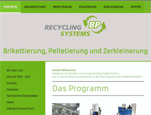 Tablet Screenshot of bp-recyclingsystems.com